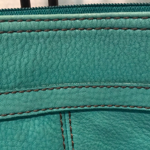 Fossil Teal Green Leather Messenger/ Crossbody Bag - Picture 5 of 16